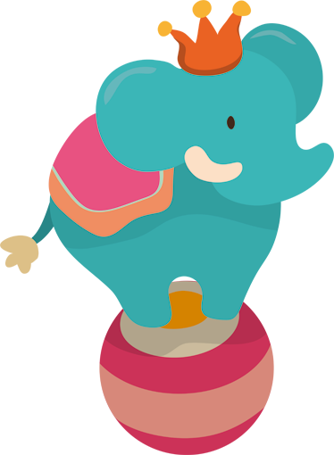 Circus Elephant Wall Sticker - Cartoon Circus (374x510), Png Download