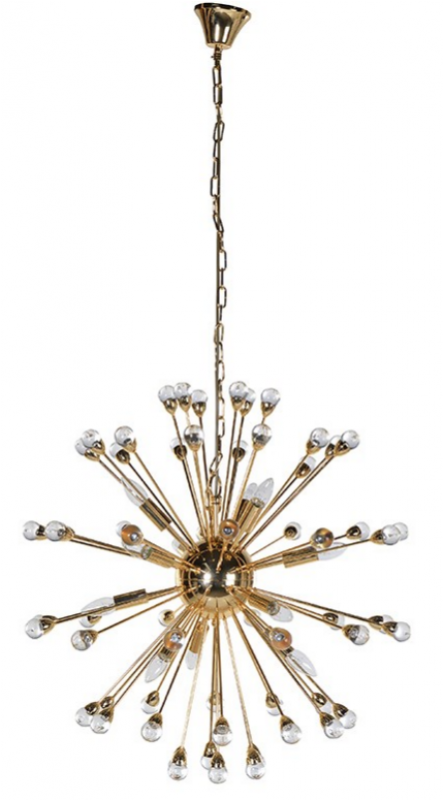Gold Starburst Ceiling Light (800x800), Png Download