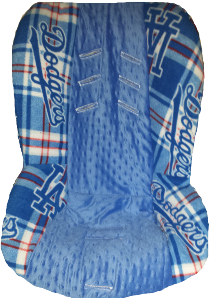 La Dodgers Theme Inspired Car Seat Cover - Fabric Traditions Mlb La Dodgers Fleece Fabric Sold (730x1023), Png Download