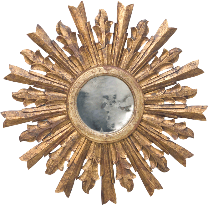 Toledo Gold Leaf Starburst Mirror - Worlds Away Hand-carved Starburst Accent Mirror Goya (800x800), Png Download