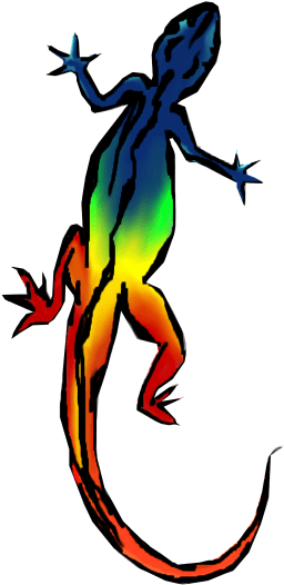 Cute - Colourful Lizard Clipart (412x550), Png Download