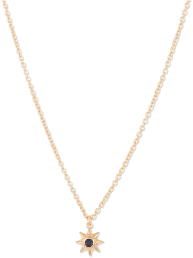 Starburst Necklace Black Spinel - Personalized Gold Necklace (650x650), Png Download