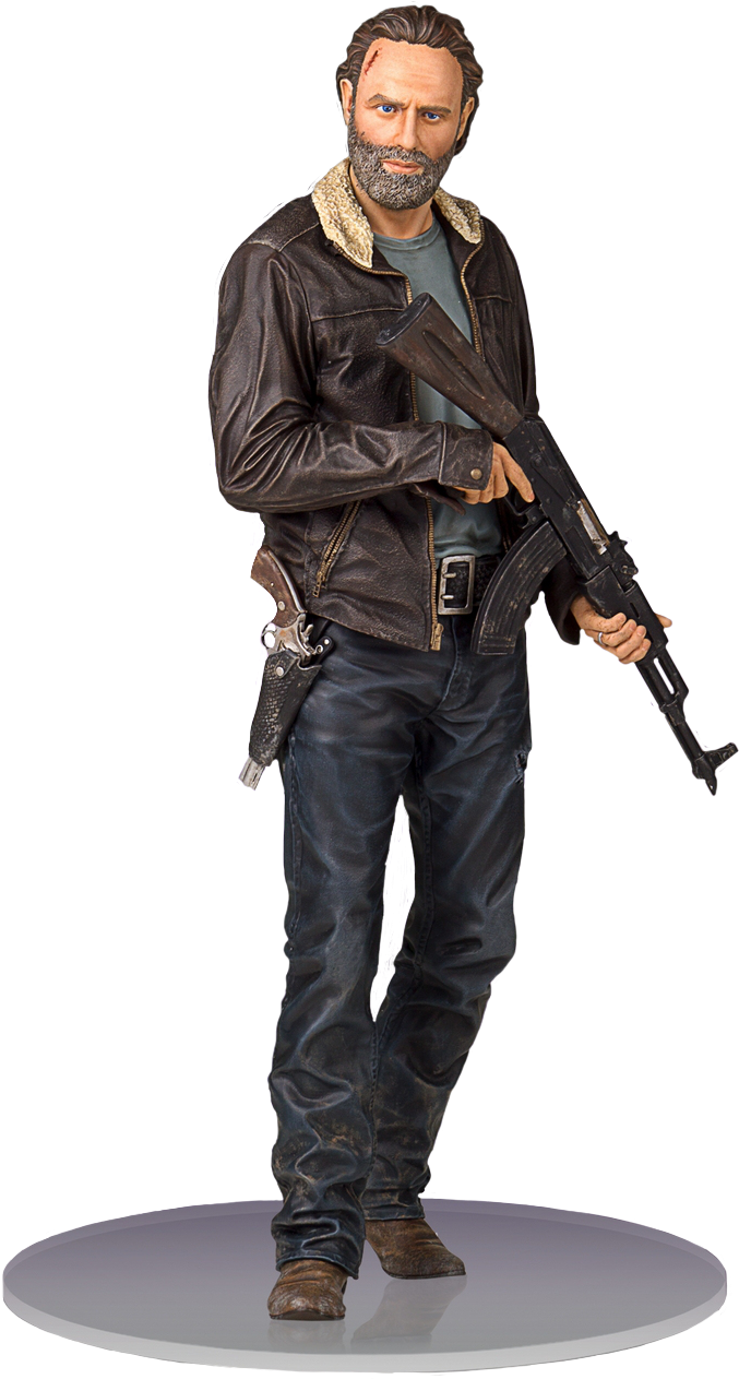 The - Walking Dead - Rick Grimes Season 5 Statue (709x1293), Png Download