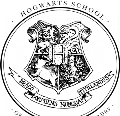 Hogwarts Crest Black And White Transparent - Hogwarts Crest (400x400), Png Download
