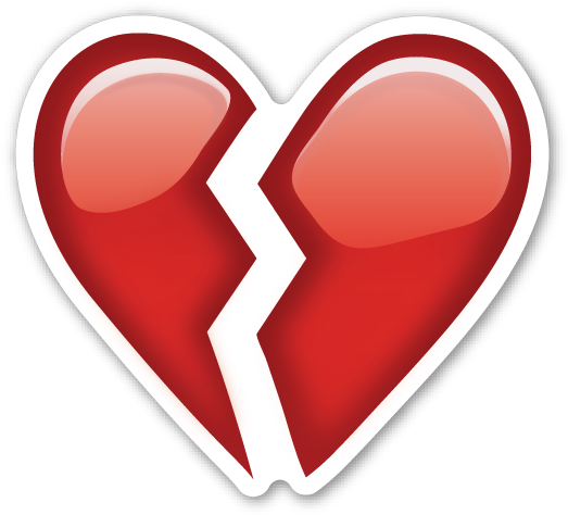 Broken Heart Svg Black And White Library - Broken Heart Emoji Transparent (528x481), Png Download