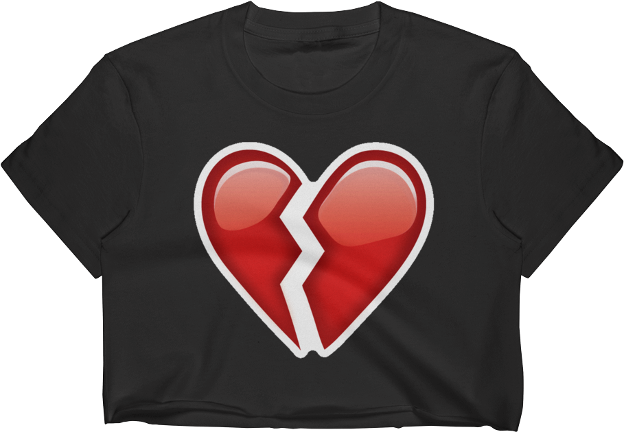 Emoji Crop Top T Shirt - Heart (1000x1000), Png Download