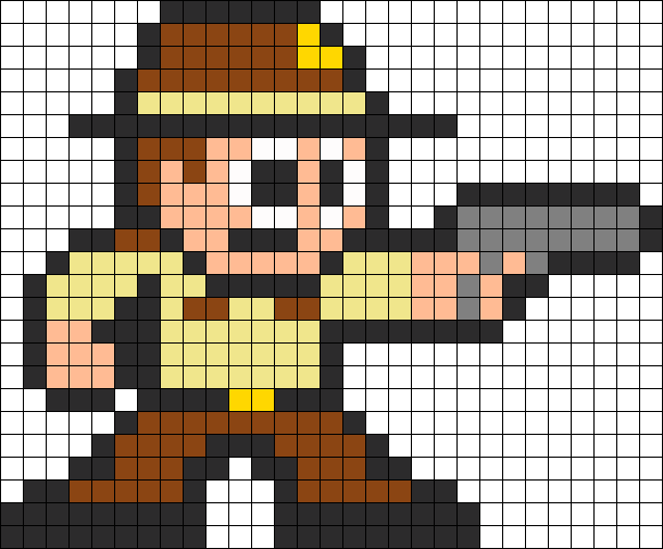 Rick Grimes Perler Bead Pattern Perler Bead Pattern - Walking Dead Minecraft Pattern (610x505), Png Download