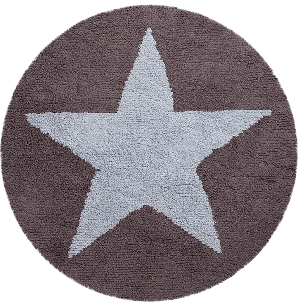 Lorena Canals Reversible Round Star Rug 140 Cm - Blue (1500x1500), Png Download