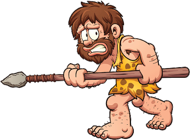 Cartoon Images Funny With Spear - Caveman With Spear Png (400x400), Png Download
