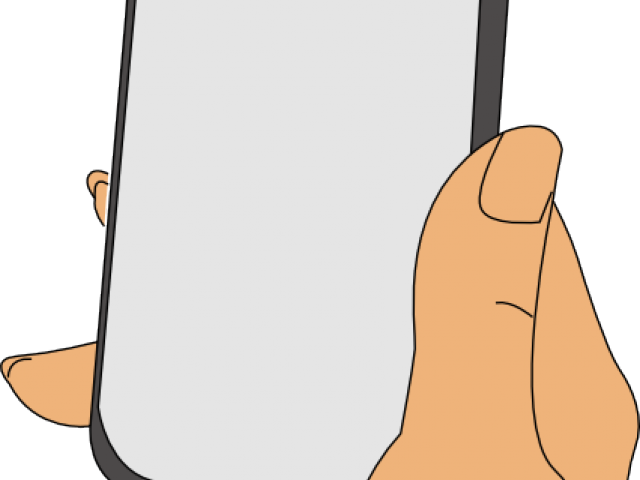 Iphone Clipart Hand Holding - Mobile Phone (640x480), Png Download