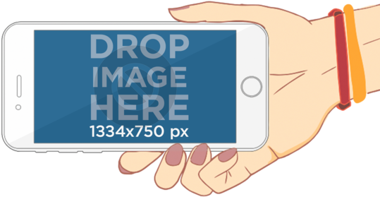Hand Holding Iphone 6 Png Iphone 6 Png Mockup Of Cartoon - Iphone On Hand Cartoon (640x480), Png Download