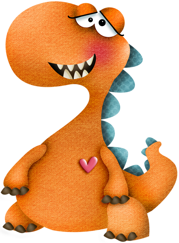 Яндекс - Фотки - Cute Orange Dinosaur Cartoon Png (589x800), Png Download