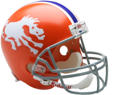 Denver Broncos Throwback 1966 Full Size Deluxe Replica - Football Helmet (475x429), Png Download