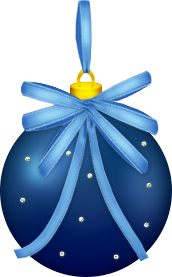Christmas Blue Ornament Clip Art - Blue Ornament Clip Art (340x546), Png Download