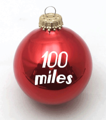 100 Miles Christmas Ornament - Christmas Ornament (354x400), Png Download