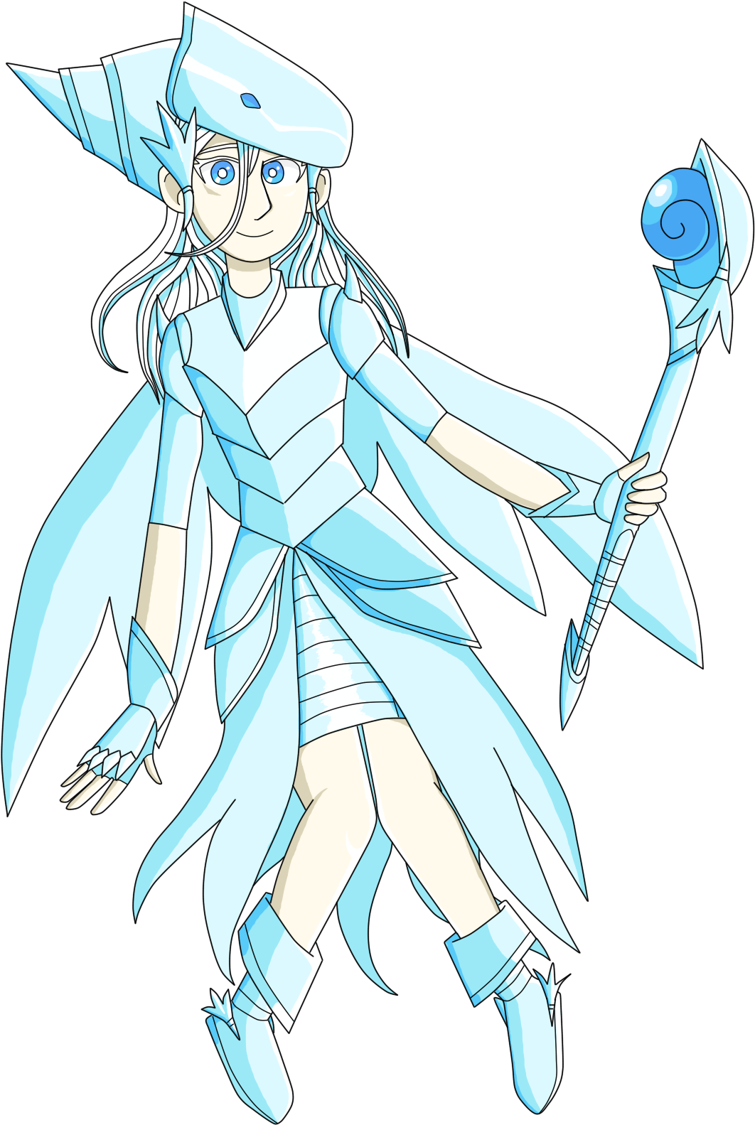 Blue Eyes Dragon Magician I Made A Blue-eye Fusion - Cartoon (1200x1600), Png Download