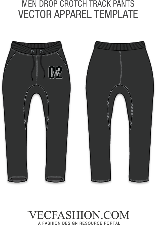 Drop Crotch Track Pants Template - T Shirt Raglan Vector (1000x1000), Png Download