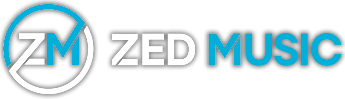 Zed Music Inc - Electric Blue (1123x322), Png Download