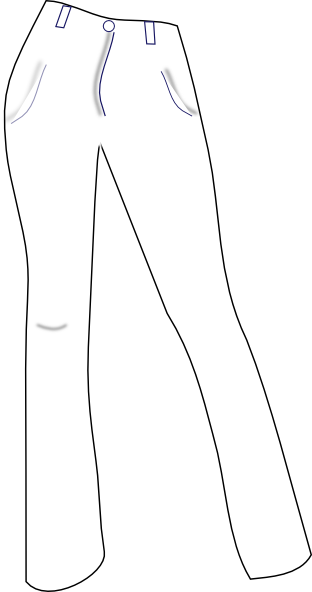 Small - Black And White Pants Png (312x592), Png Download
