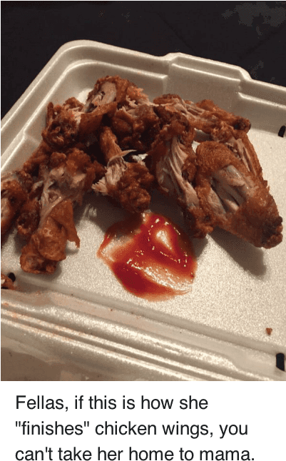 Fellas If This Is How She Finishes Chicken Wings You - Badly Eaten Chicken Wings (400x666), Png Download