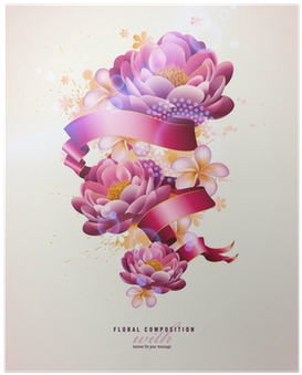 Colorful Floral Composition With Watercolor Splats - Vector Graphics (400x400), Png Download