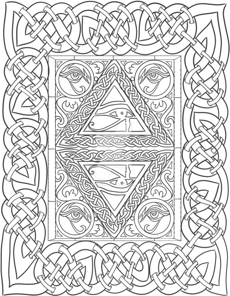 Eye Of Horus Adult Coloring Page By Lorrainekelly - Line Art (786x1017), Png Download