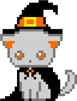 Halloween Cat - Halloween Cat Pixel Art (330x430), Png Download