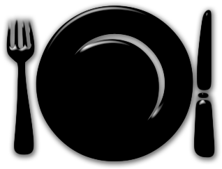 Picture Black And White Diner Clipart Plate Lunch - Clip Art Black Plate (420x420), Png Download