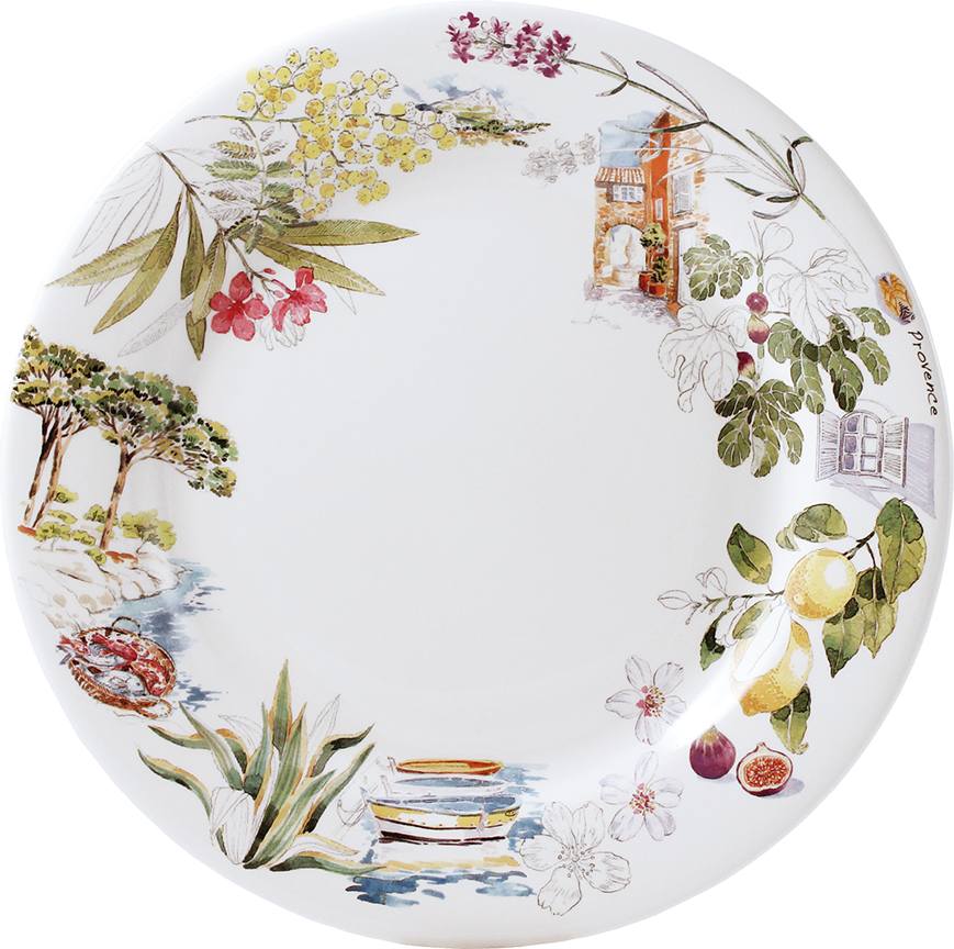 4 Dinner Plate - Gien France Provence Dinner Plates 10 3/4" Dia, Four (869x864), Png Download
