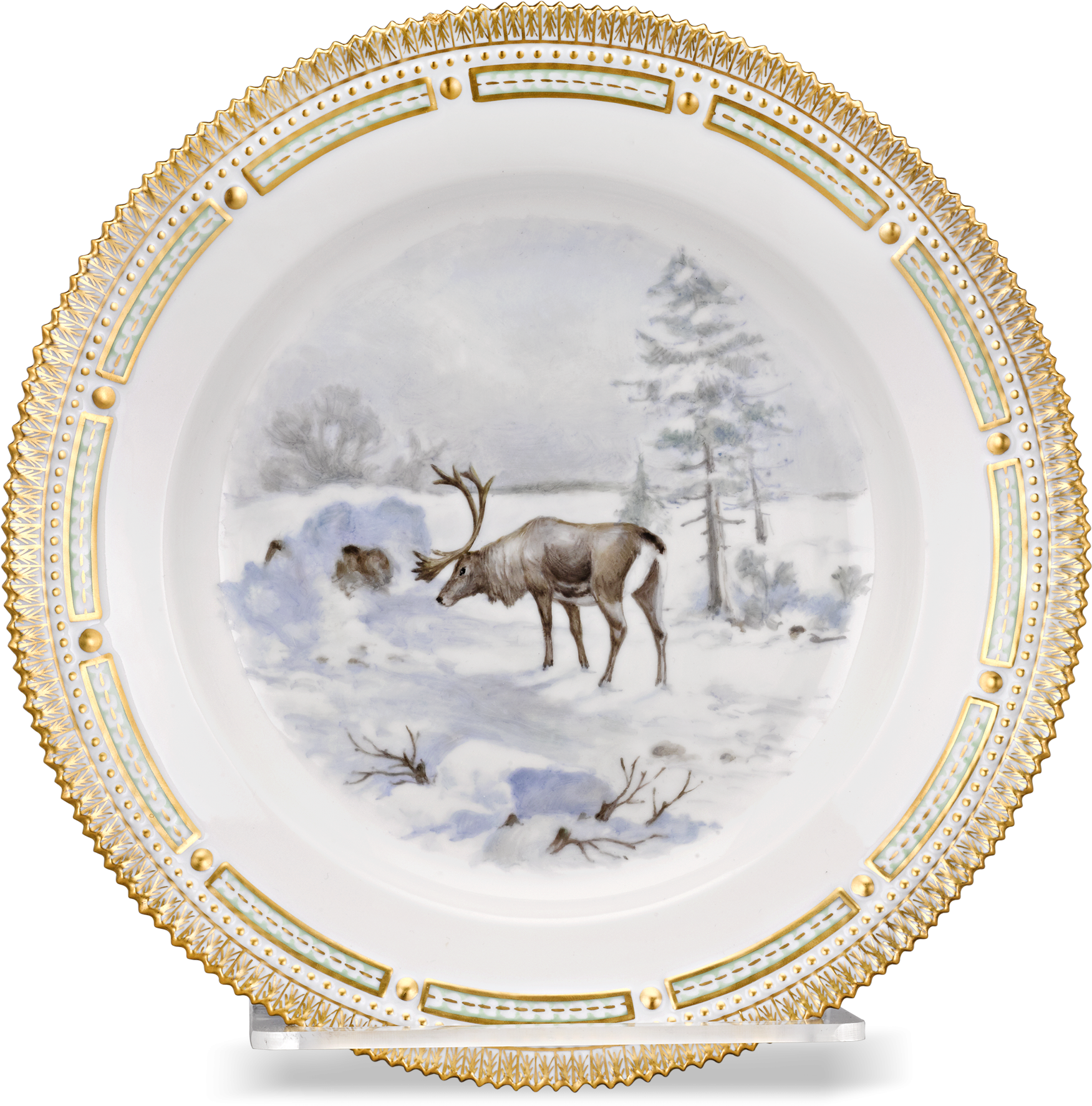 Flora Danica Reindeer Dinner Plate - Flora Danica (2500x2000), Png Download
