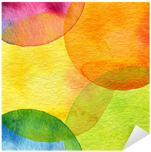 Abstract Watercolor Circle Painted Background Sticker - Watercolor Painting (400x400), Png Download