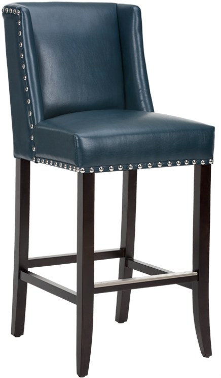 Marlin Barstool - Blue Leather - Sunpan Clearance - Blue Leather Bar Stool (1000x800), Png Download