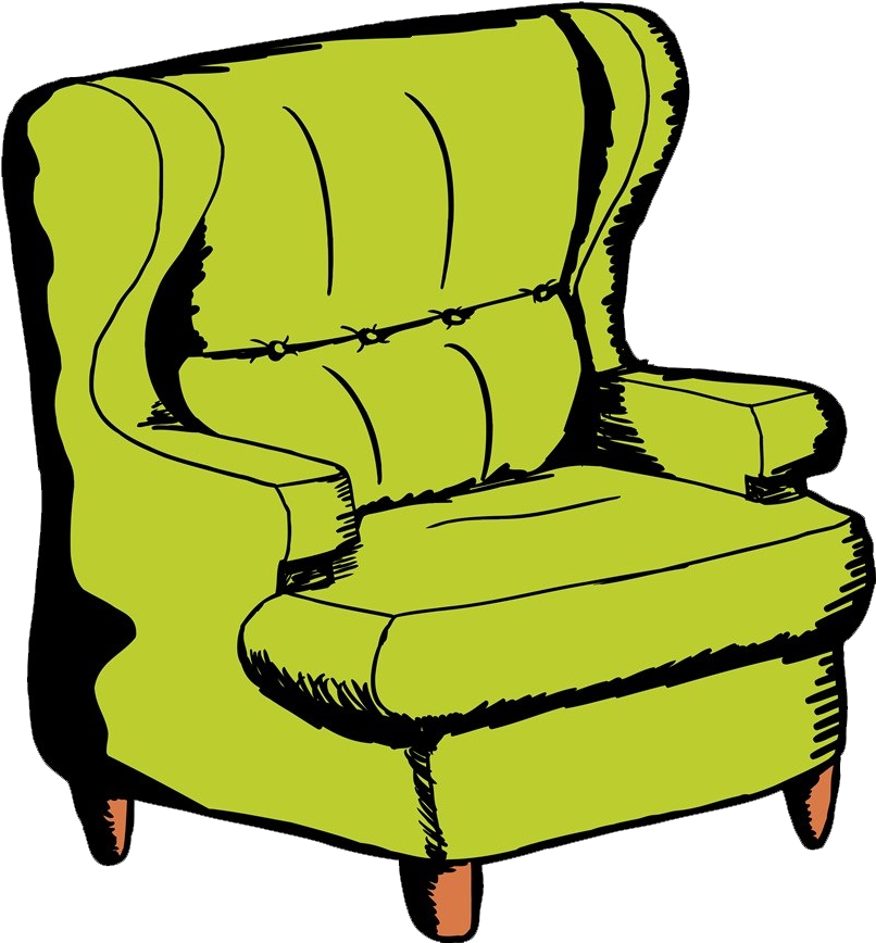 Couch Chair Cartoon Drawing - Sofa Cartoon (1024x1024), Png Download
