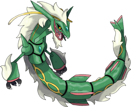Pokémon Gets A Third New Legendary - Pokemon Mega Rayquaza Z (500x418), Png Download