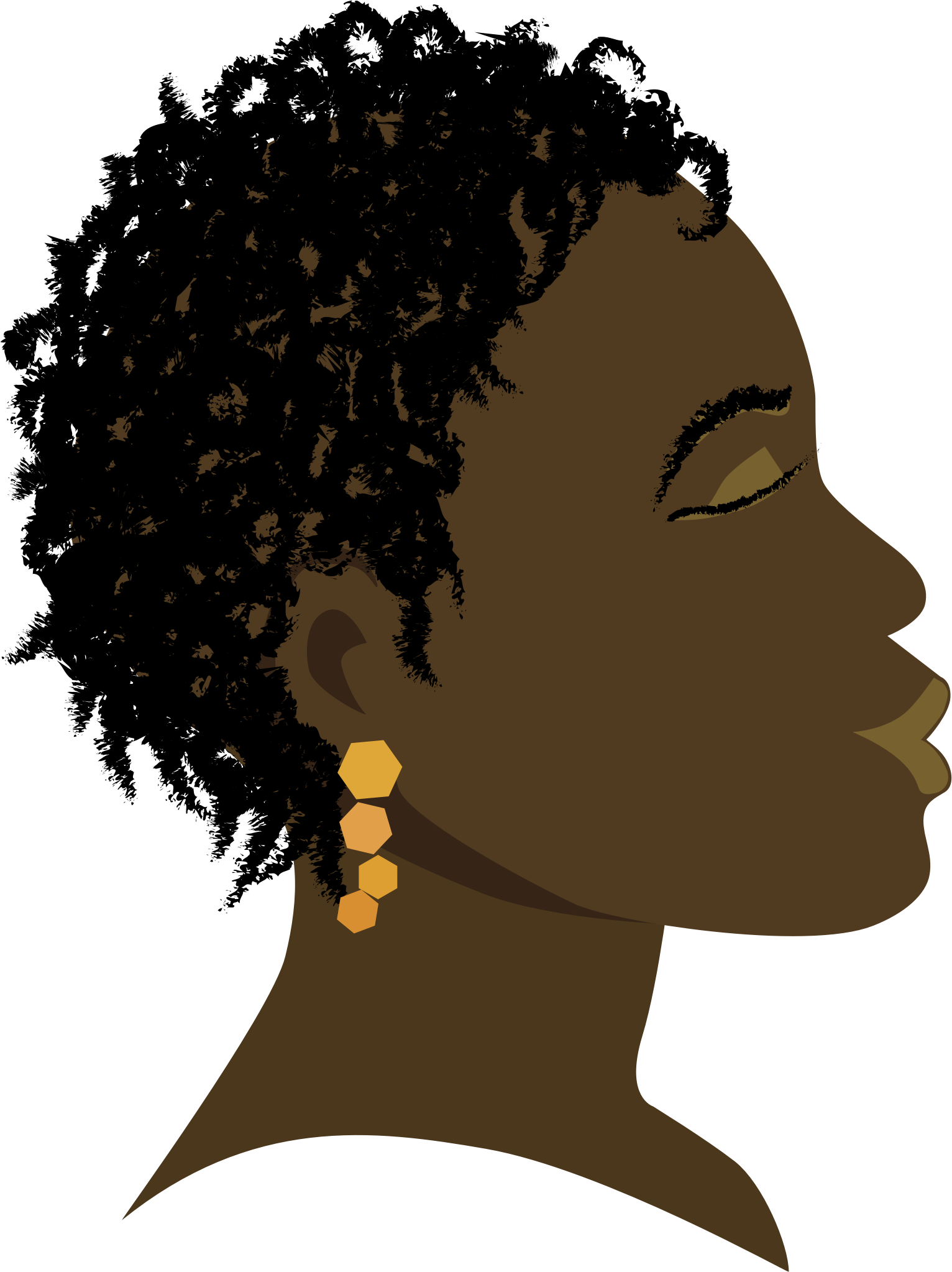 This Free Icons Png Design Of African Girl Profile (1532x2046), Png Download