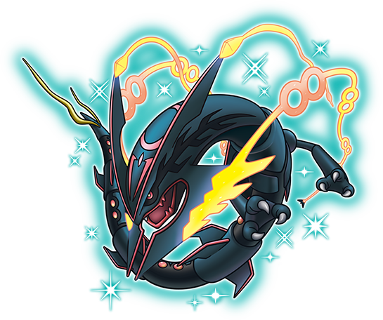 Rayquaza - Pokemon Shiny Rayquaza Mega (545x456), Png Download