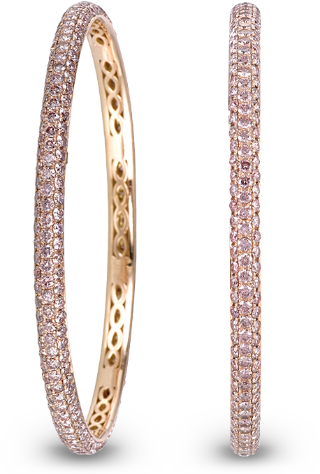 Stackable Melange Pink Diamond Bangle - Jacob & Co (700x700), Png Download
