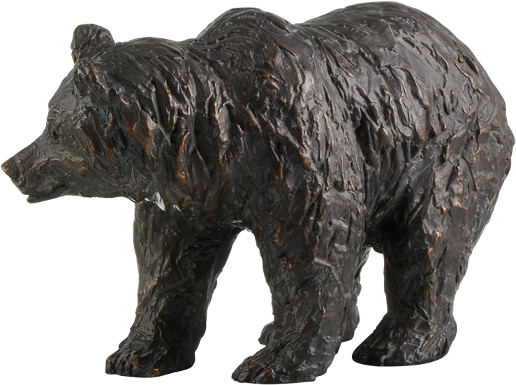 Bronze Sculpture Standing Bear - Bear (800x587), Png Download