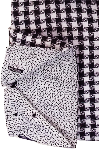 Flawless Fit Semi-spread Collar White & Black Swirls - Woman's Small Utility Cloth (servilleta) (360x504), Png Download