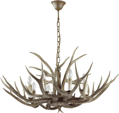 Deer Antler Chandelier Light Ø910mm/ Design/ Country - Ideal Lux Chalet Sp8 (500x476), Png Download