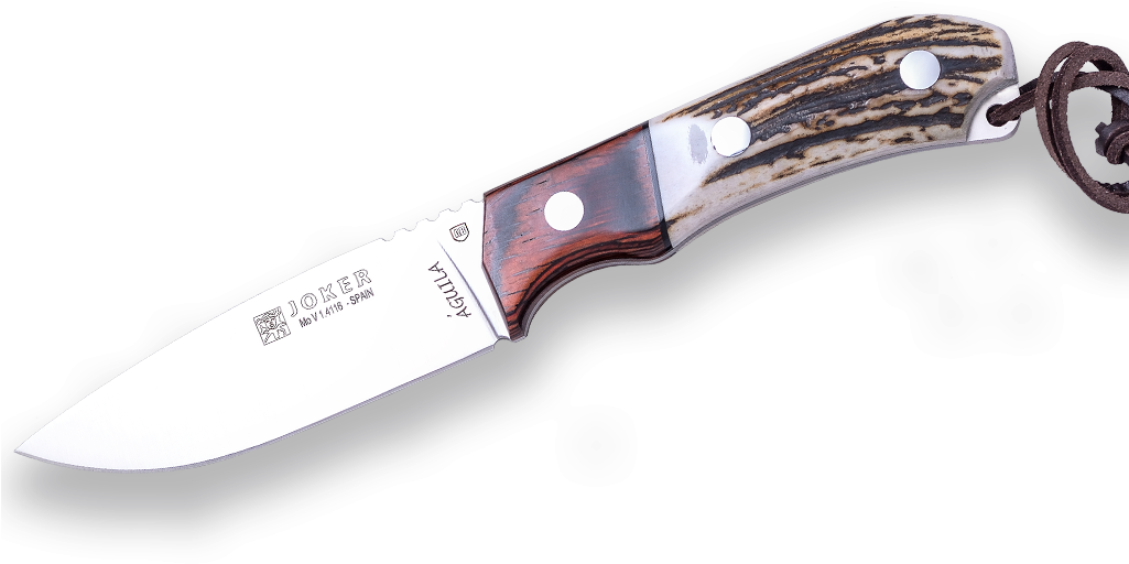 Stag Deer Antler Handle, Red Wood Bolster, 10,5 Cm - Hunting Knife (1024x768), Png Download