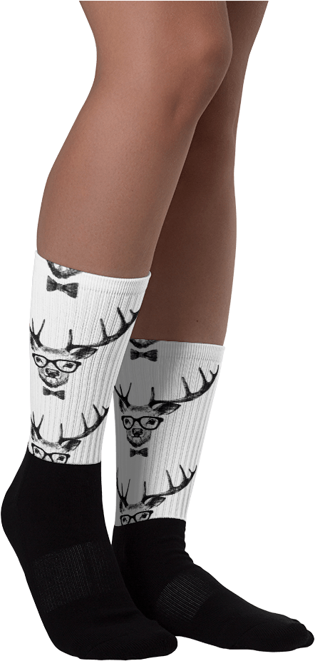 Deer Antler Black Foot Socks - Sock (1000x1000), Png Download