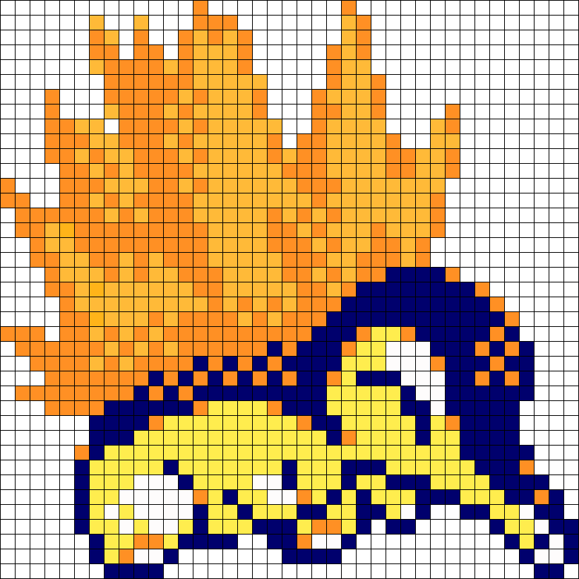 Cyndaquil Pokemon Sprite Perler Bead Pattern / Bead - Cyndaquil Pokemon Gen 2 Sprite (820x820), Png Download