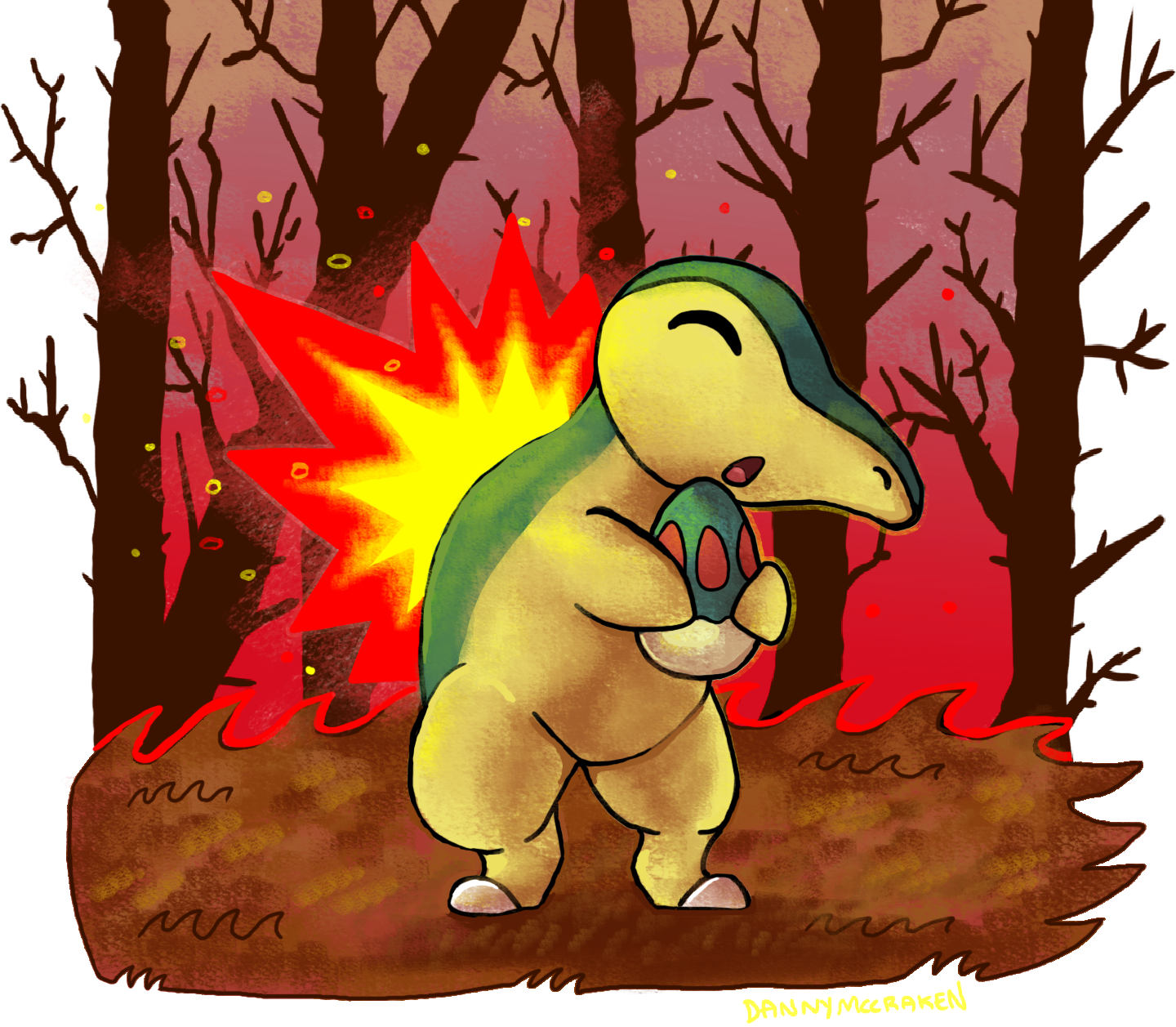 Cyndaquil - Cartoon (1440x1257), Png Download