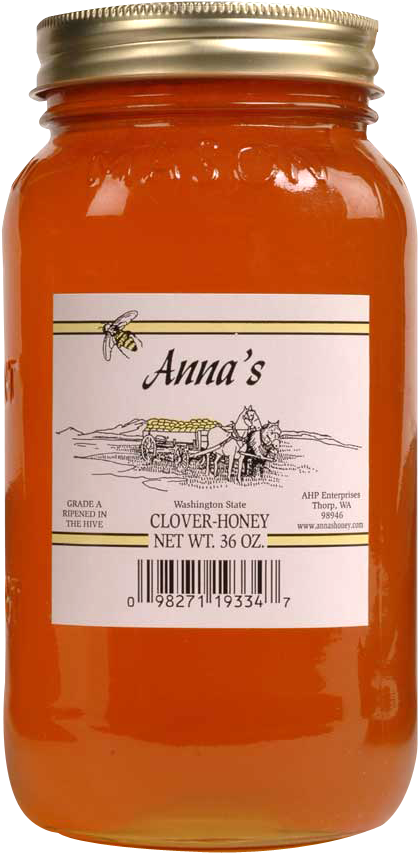 Clover Honey 36oz Mason Jar - Annas Honey (828x1000), Png Download