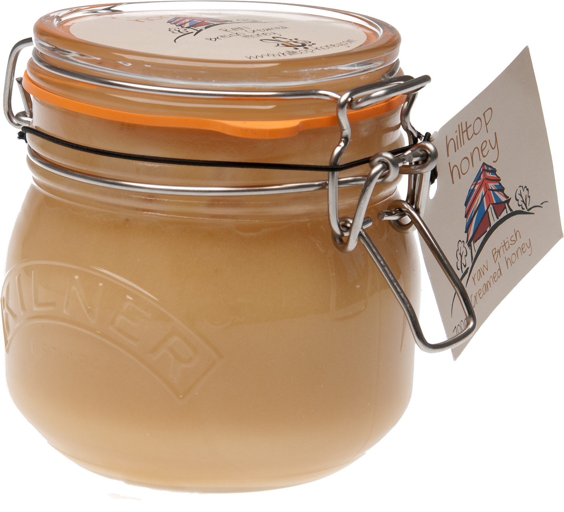 Khb Hilltop Honey Product 13nobackground 3,237×2,151 - Hilltop Honey Raw British Creamed Kilner Jar 700g (3237x2151), Png Download