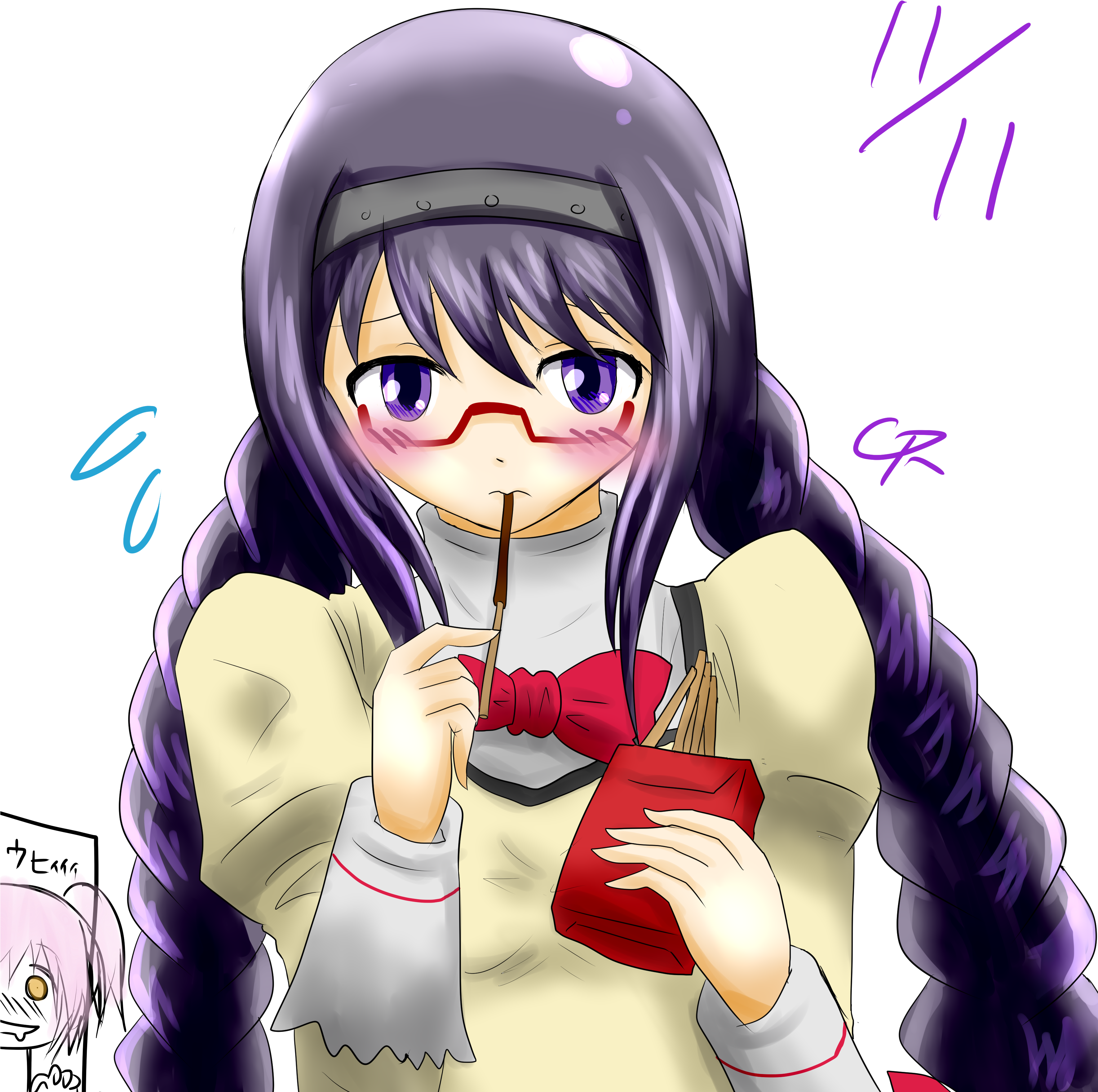 Daily Homura - Cartoon (3541x3758), Png Download