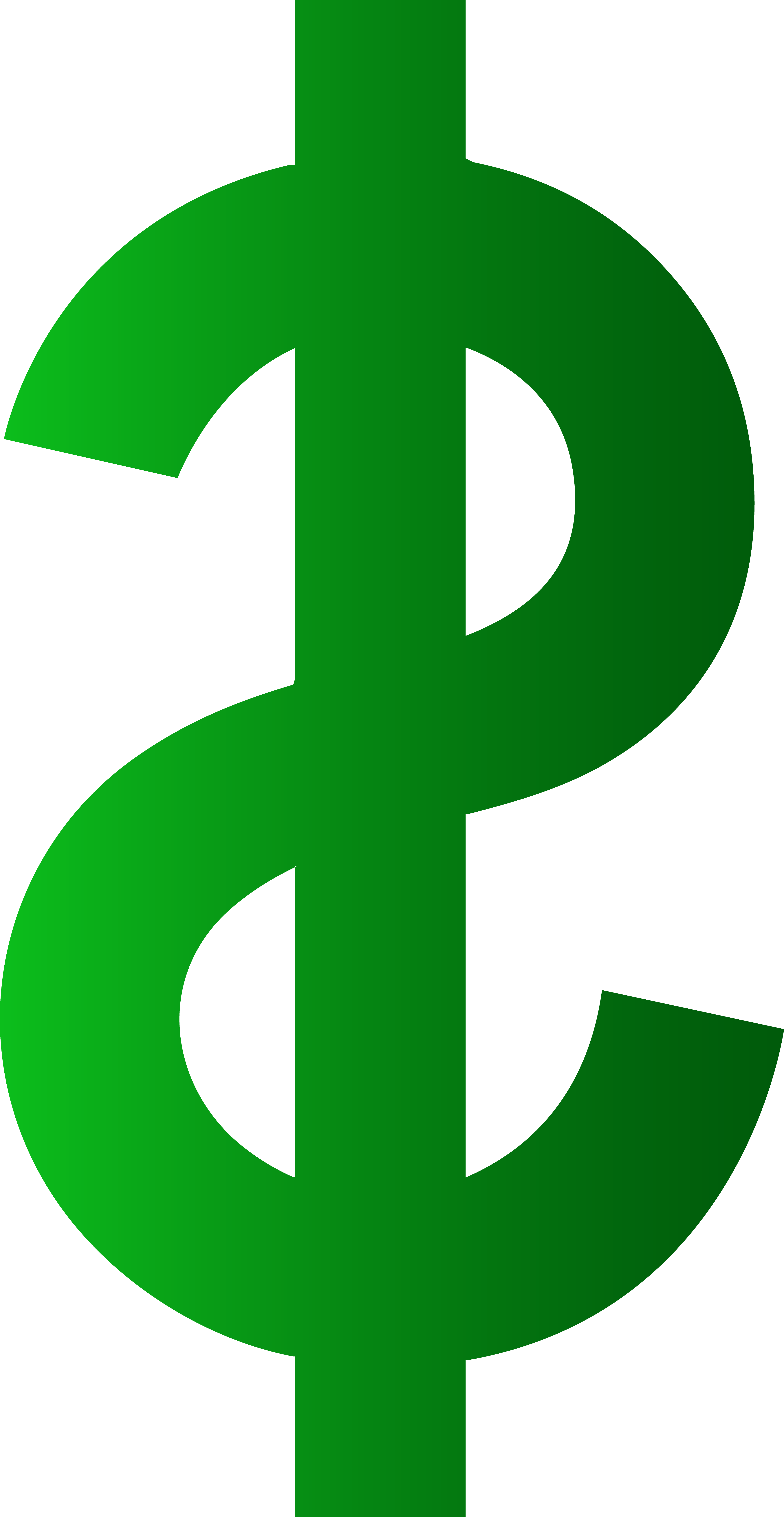 Clip Art Dollar Sign - Transparent Background Dollar Sign Green (4276x8271), Png Download