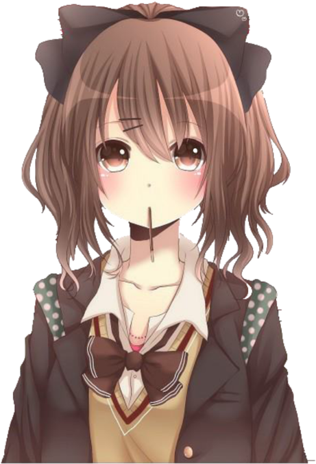 Anime, Anime Girl, And Kawaii Image - Cute Anime Girls Eating (500x698), Png Download