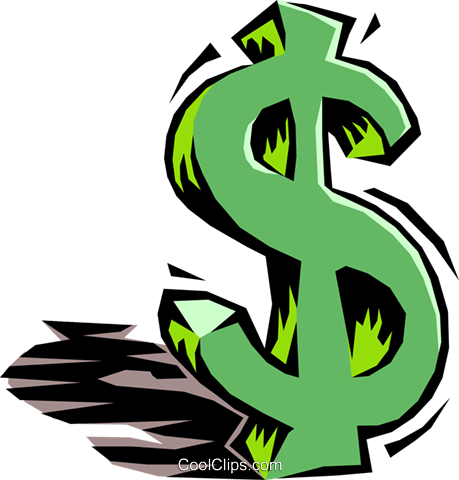 Dollar Sign Royalty Free Vector Clip Art Illustration - Dollar Sign (459x480), Png Download